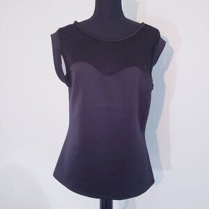 Black sleeveless top with mesh Large